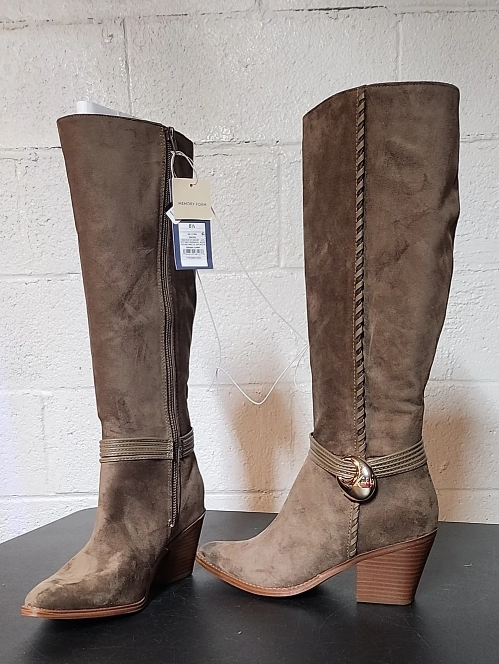 Universal Thread Rio Taupe Over-the-Knee Suede Block Heel Boots